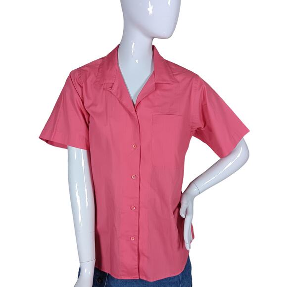 Vintage 80s Picket and Post Shirt Size 12 Pink Short Sleeve Button Down - Picture 3 of 9